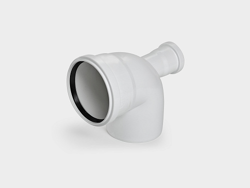 PP отвод канализационный малошумный D110х90° с фронтальным выходом D50 УЮТ КОНТУР