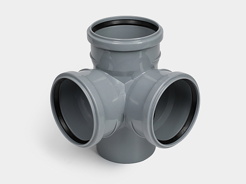PP крестовина двухплоскостная канализационная D110х110х110/90° СТАНДАРТ