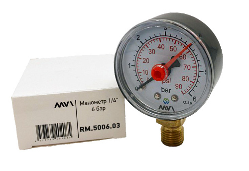 MVI Манометр радиальный MVI, до 6 бар, D50 мм, с нижним подключением G1/4