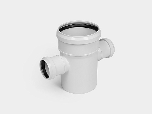 PP крестовина одноплоскостная канализационная малошумная D110х50х50/90° УЮТ Kontur