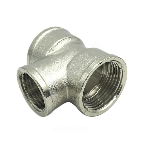 Тройник латунь никель переходной Ду 20х15х20 (3/4&amp;quot;х1/2&amp;quot;х3/4&amp;quot;) ВР/ВР SantechSystems