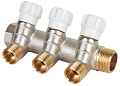 MVI Коллектор латунный с регулирующими вентилями MVI 3/4&amp;quot;x1/2&amp;quot;x3 выхода