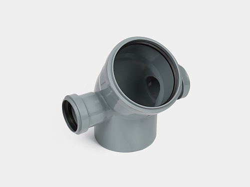 PP отвод канализационный D110х45° с левым + правым выходом D50 СТАНДАРТ Kontur