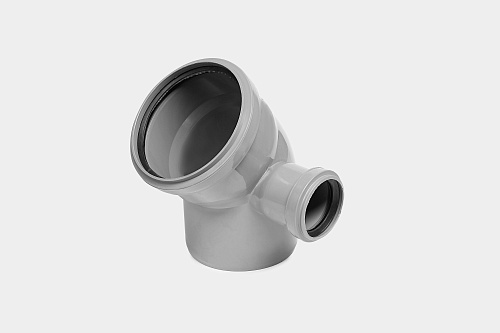 PP отвод канализационный D110х45° с правым выходом D50 СТАНДАРТ Kontur