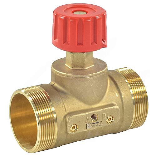 Клапан запорный ручной латунь CDT Ду 50 G2 1/4&amp;quot; A Ру16 НР Kvs=16м3/ч без ниппелей Danfoss 003Z7702
