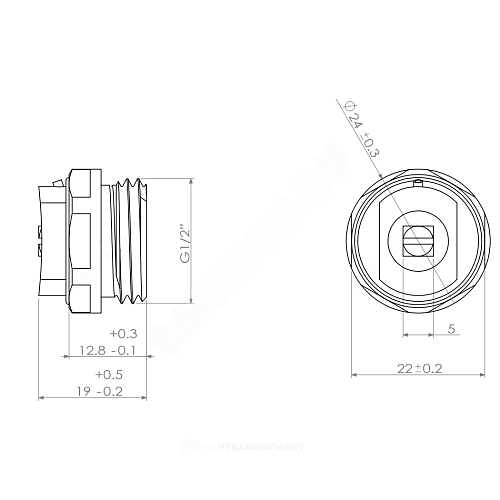 Кран Маевского ручной латунь Ду 15 Ру10 G1/2&amp;quot; НР под отвертку Ogint