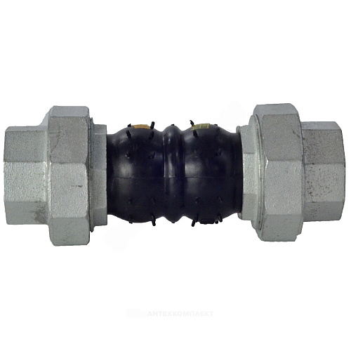 Компенсатор резиновый антивибрационный EPDM Ду 20 Ру16 ВР L=200мм сжатие/растяжение 22 мм/5 мм RMCX