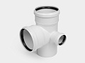 PP крестовина двухплоскостная канализационная малошумная D110х110х50/90° правая УЮТ Kontur