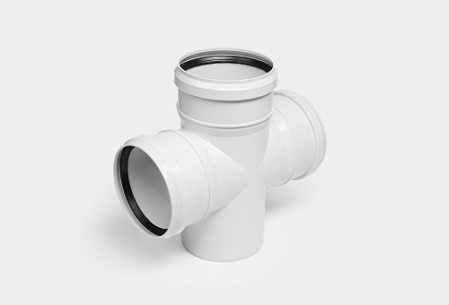 PP крестовина одноплоскостная канализационная малошумная D110х110х110/90° УЮТ Kontur