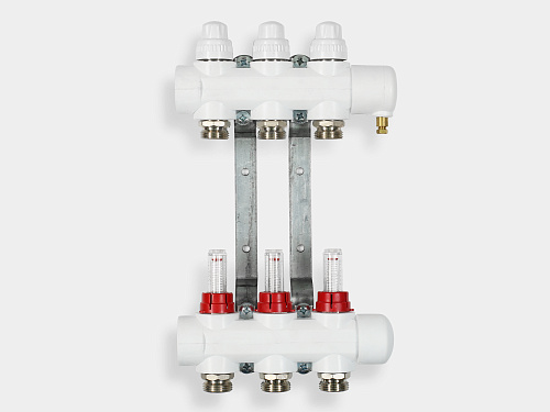 PP-R коллектор со встроенным расходомером D32-3/4&amp;quot;х3
