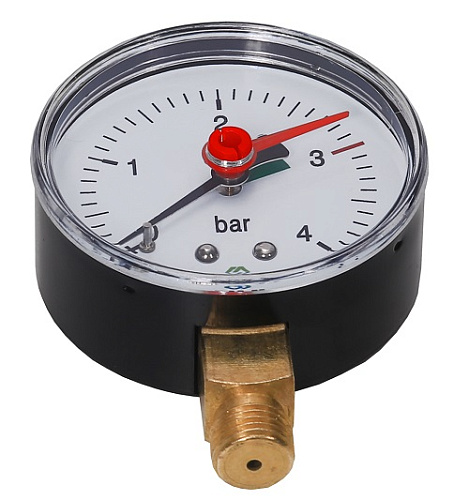 MVI Манометр радиальный MVI, до 4 бар, D63 мм, с нижним подключением G1/4