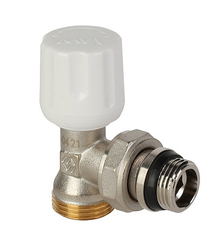 MVI Вентиль радиаторный угловой ручной с кольцом 1/2&amp;quot; с выходом под евроконус