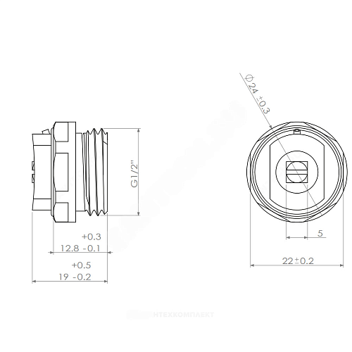 Кран Маевского ручной латунь Ду 15 Ру10 G1/2&amp;quot; НР с колпачком Ogint