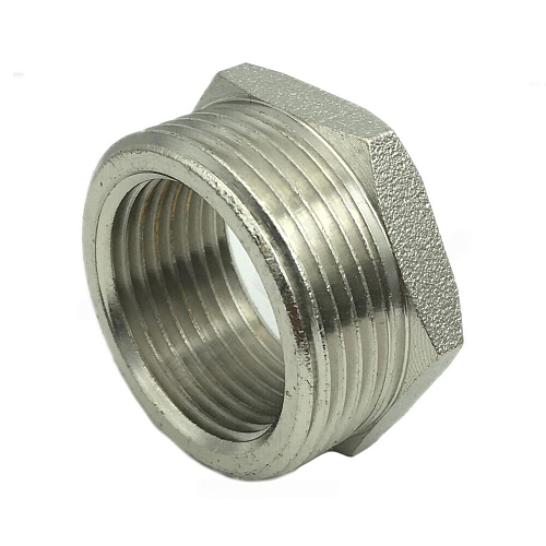 Футорка латунь никель Ду 20х15 (3/4&amp;quot;х1/2&amp;quot;) НР/ВР SantechSystems