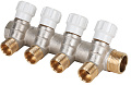 MVI Коллектор латунный с регулирующими вентилями MVI 3/4&amp;quot;x1/2&amp;quot;x4 выхода
