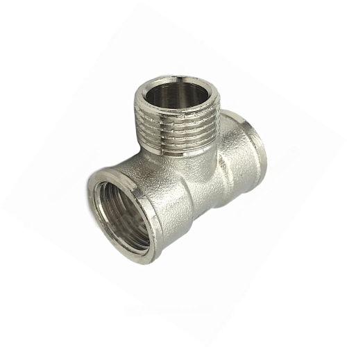 Тройник латунь никель Ду 15 (1/2&amp;quot;) ВР/НР/ВР SantechSystems