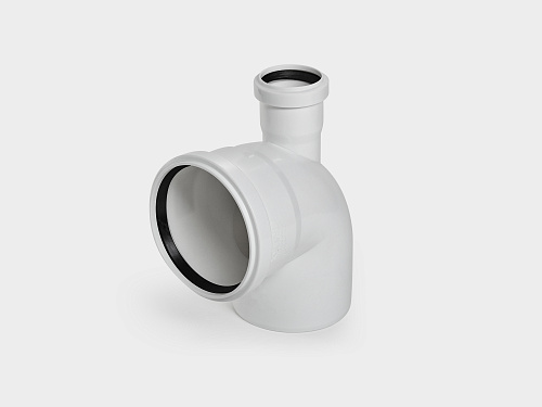 PP отвод канализационный малошумный D110х90° с прямым выходом D50 УЮТ КОНТУР