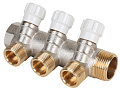 MVI Коллектор латунный с регулирующими вентилями MVI 1&amp;quot;x3/4&amp;quot;x3 выхода