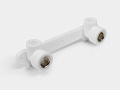 PP-R угольник комбинированный двойной с креплением ВР D20-1/2&amp;quot;х2 КОНТУР