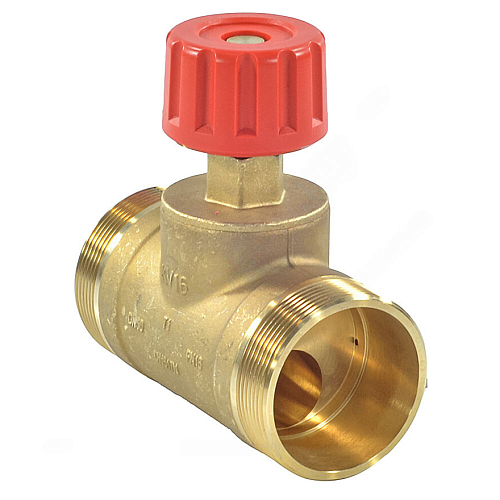 Клапан запорный ручной латунь CDT Ду 50 G2 1/4&amp;quot; A Ру16 НР Kvs=16м3/ч без ниппелей Danfoss 003Z7702