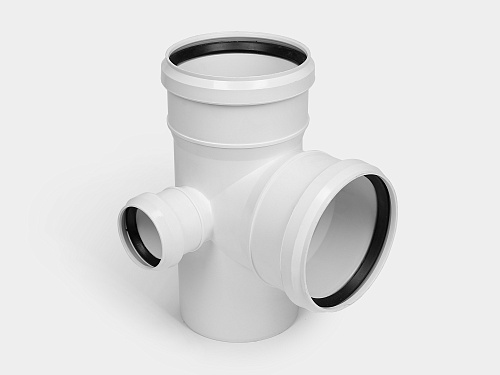 PP крестовина двухплоскостная канализационная малошумная D110х110х50/90° левая УЮТ