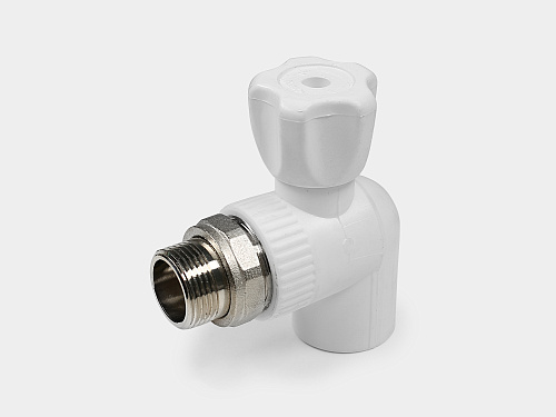PP-R кран радиаторный угловой НР D25-3/4&amp;quot; КОНТУР