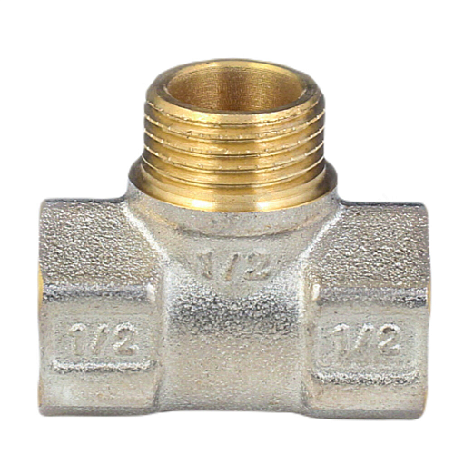 Тройник латунь никель Ду 15 (1/2&amp;quot;) ВР/НР/ВР 9009 ГОСТ 32585-2013 Aquasfera 9009-01